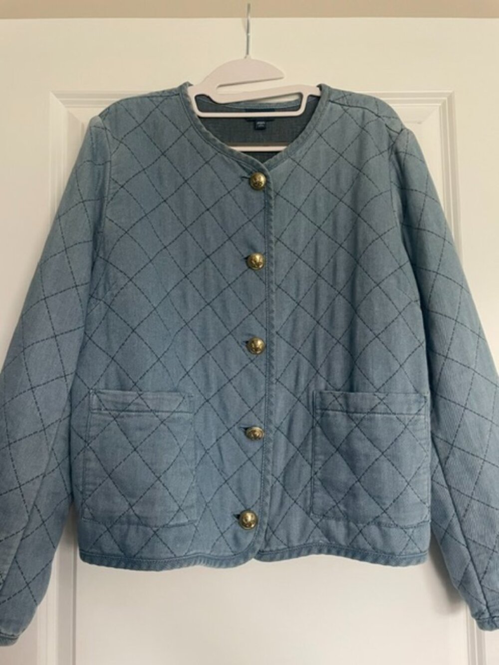 J Jill Quilted Denim Jacket